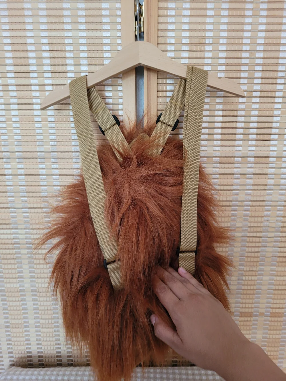 Plush Orangutan Backpack - Rust Brown Fur